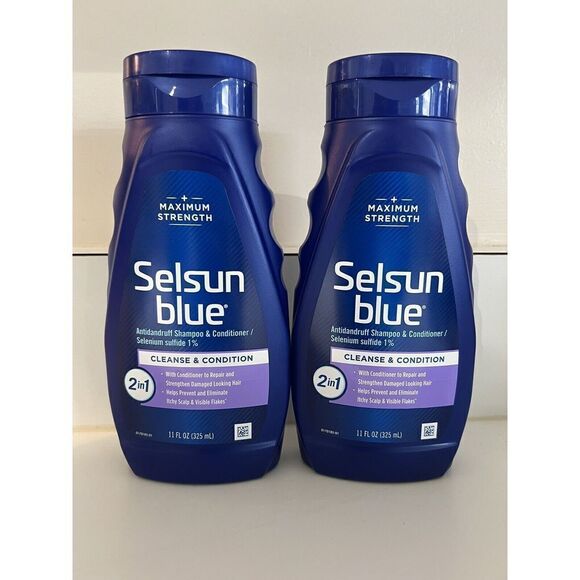 Selsun Blue Dandruff Shampoo 2 in 1 Treatment Cleans & Condition 11oz lot of 2 - Picture 1 of 2
